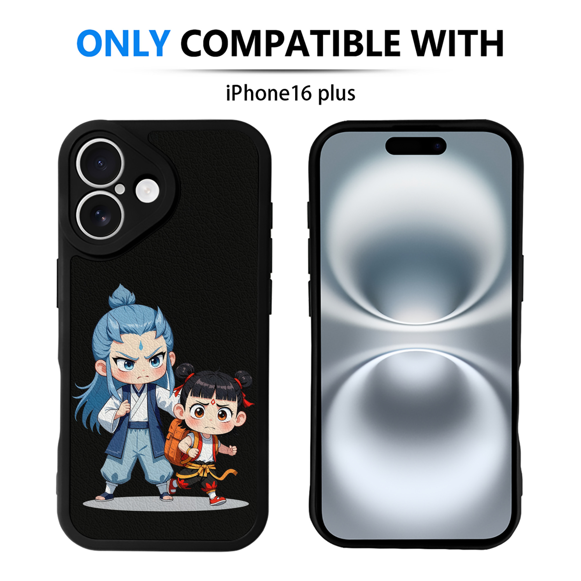 （画像用） Ne Zha 2 ナタ 魔童の大暴れ 【iPhone 16シリーズ対応】シリコンスマホケース（レザー調） 材質：シリコン